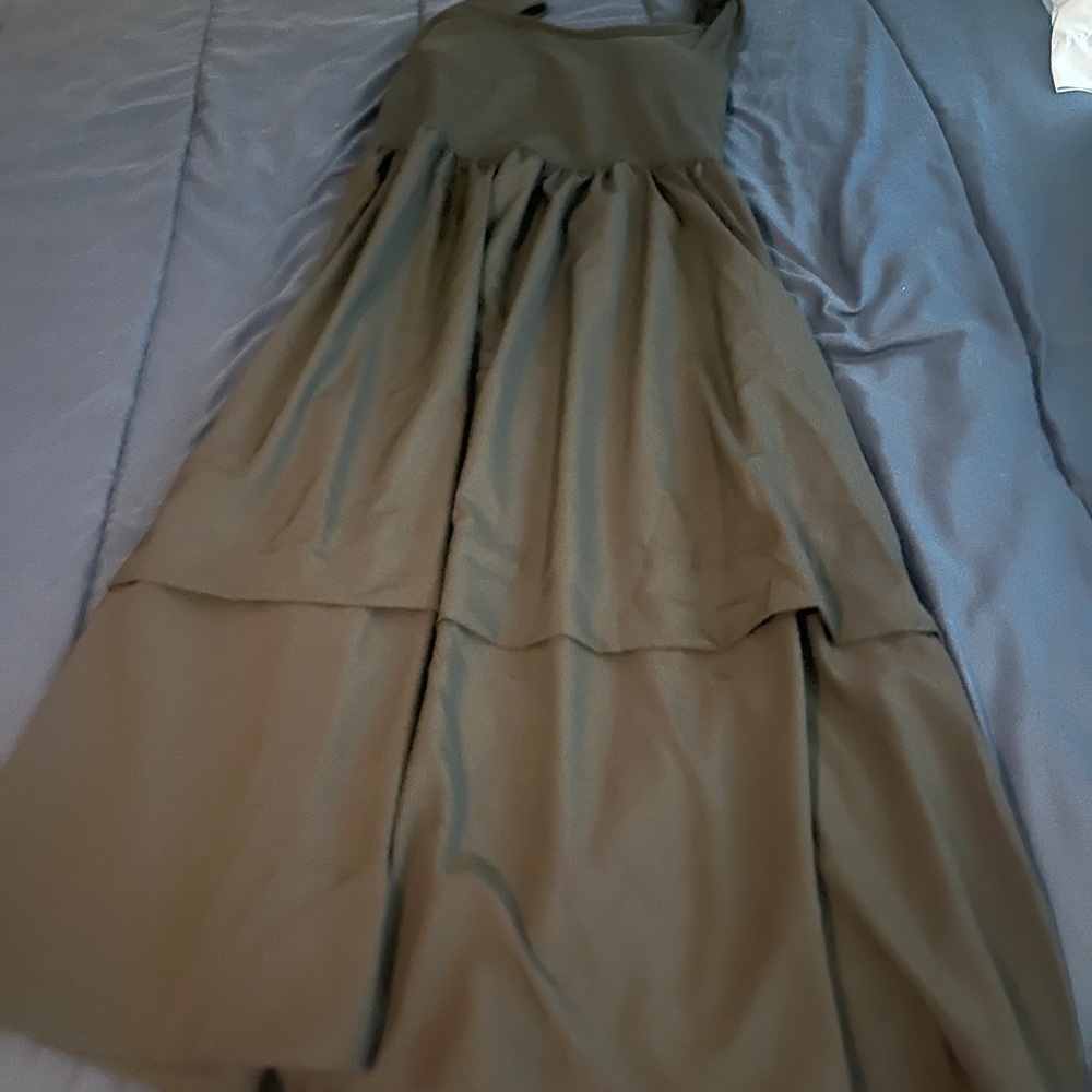 Serra Black/Green Midi Dress